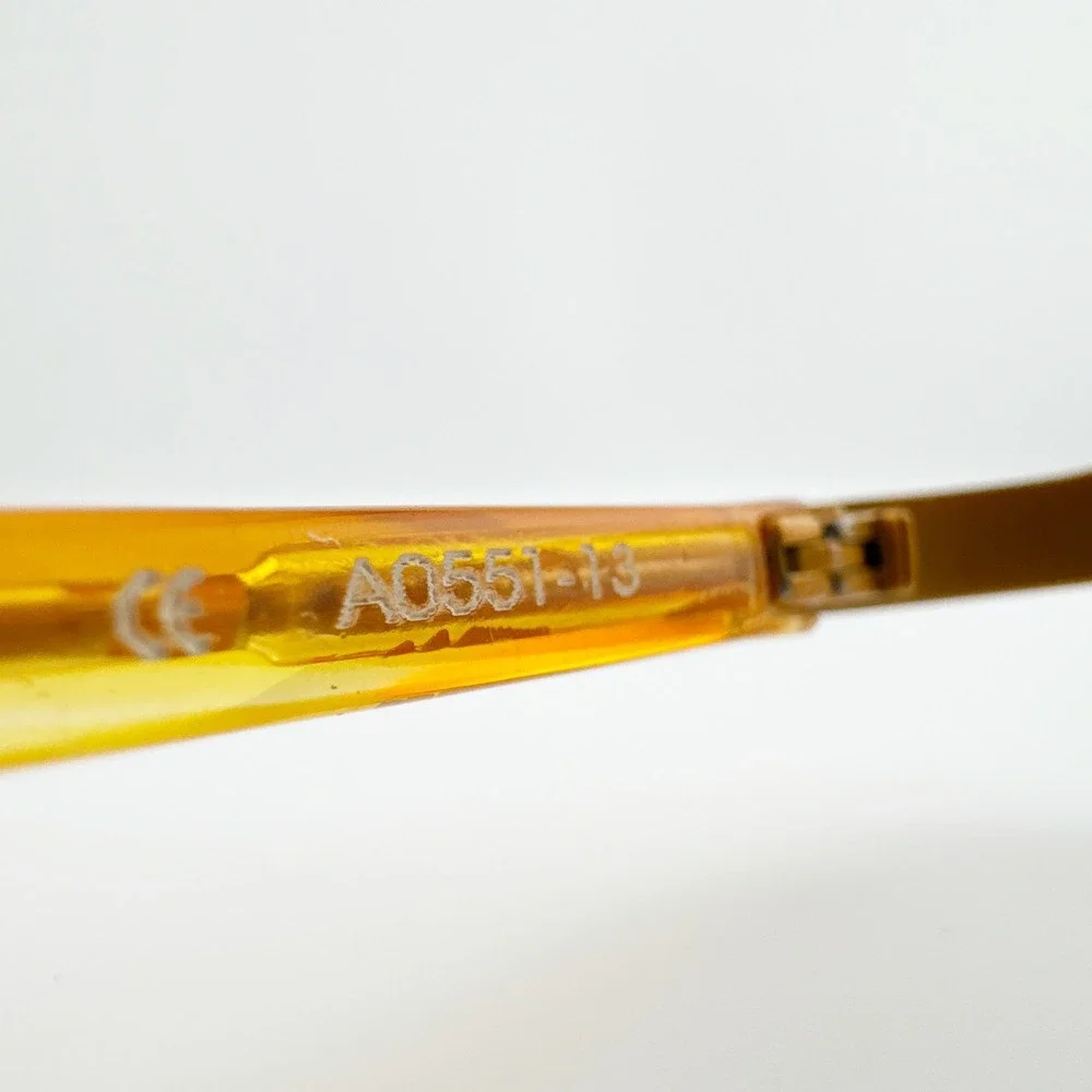 NEW Alain Mikli Titane Oval Eyeglasses Women Amber Brown 41mm France‎